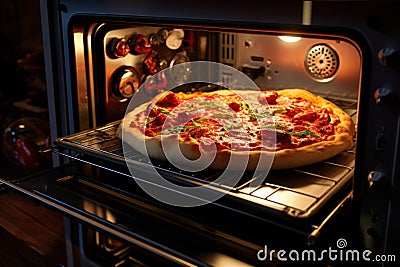 Scrumptious Kitchen oven pizza. Generate Ai Stock Photo