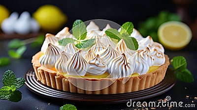 Scrumptious lemon meringue pie and assorted lemon desserts for a delightful breakfast feast Stock Photo