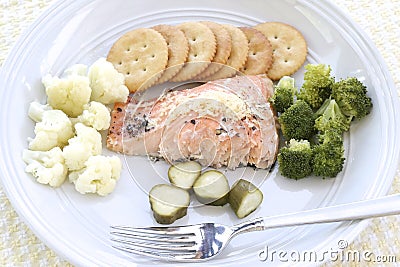 Scrumptious Salmon Dinner Stock Photo