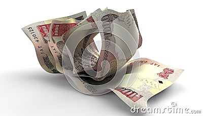 Scrunched Up Indian Rupee Notes Stock Photo