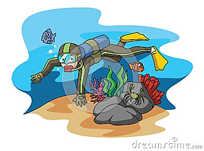 Scuba Dive Vector Illustration