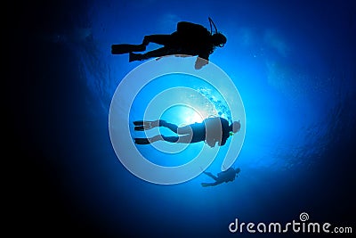 Scuba Divers Stock Photo