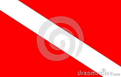 Scuba divers flag Cartoon Illustration