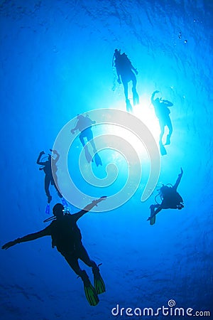 Scuba Divers having fun Stock Photo