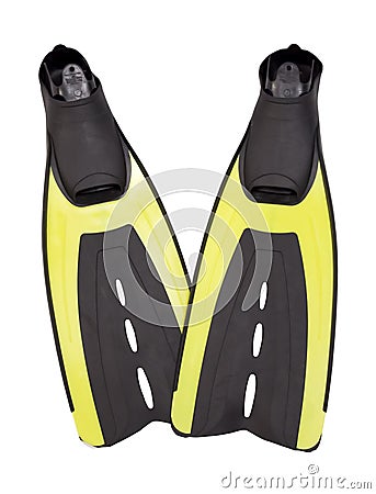 Scuba fins with Path Stock Photo