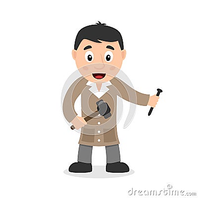 Sculptor Cartoon Character with Tools Vector Illustration