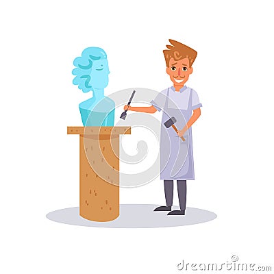 Sculptor. Vector. Cartoon. Vector Illustration