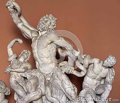 Sculptural group of LaocoÃ¶n and His Sons Editorial Stock Photo