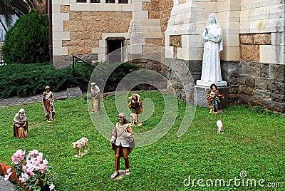 Sculptural group Saint Bernadette Stock Photo
