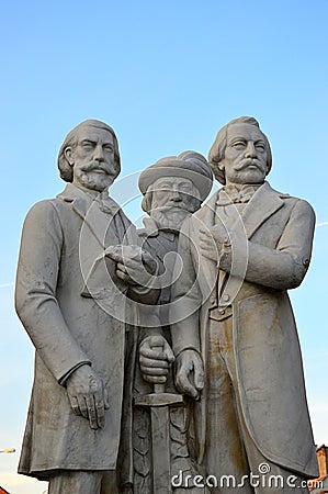 Sculptural group of Slovak revolutionary politicians and writers from 19th century, Editorial Stock Photo