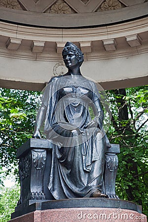 A sculptural monument to Maria Fiodorovna in Rossi's pavilion. Editorial Stock Photo