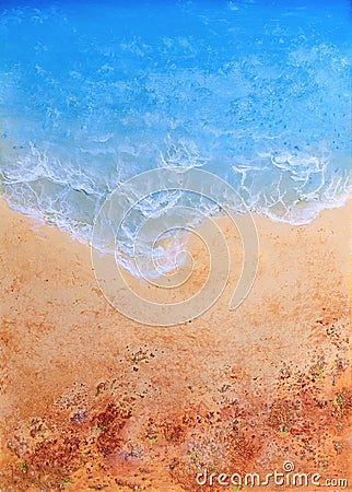 Sculptural painting of a sandy beach Stock Photo