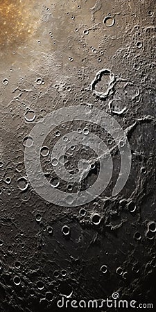 Sculptural Precision: The Engraved Surface Of The Moon In Large Canvas Format Stock Photo