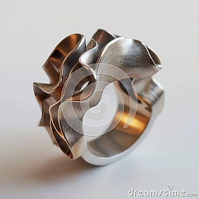 Sculptural Waves Ring Stock Photo