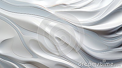 Sculptural white liquid waves abstract Stock Photo