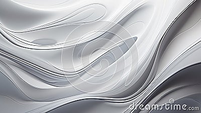 Sculptural white liquid waves abstract Stock Photo