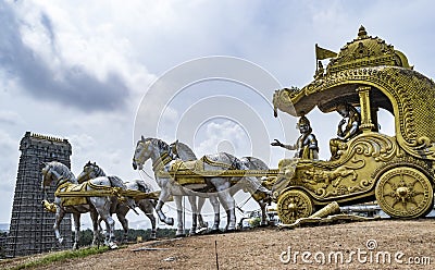 Bhagavat Gita - Scene in Mahabharatham Stock Photo