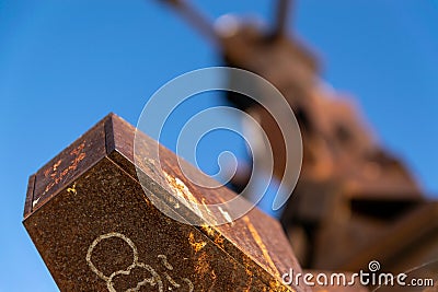 Sculpture called Torres de la Memoria, located in the Memory Park, iBuenos Aires, Argentina Editorial Stock Photo