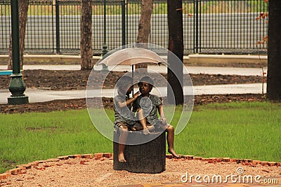 Sculpture of children in the Gorky Park Editorial Stock Photo