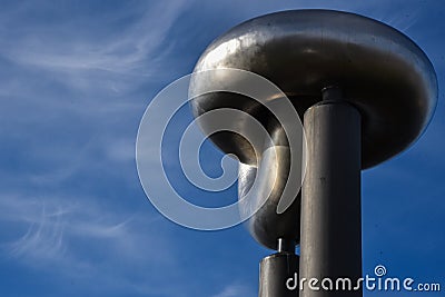 Sculpture `De knoop` at the IJ promenade, Amsterdam, Holland Editorial Stock Photo