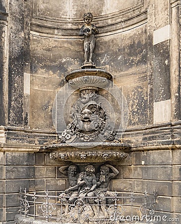 Sculpture decoration in Zwinger. Dresden, Germany. Travel photo Stock Photo
