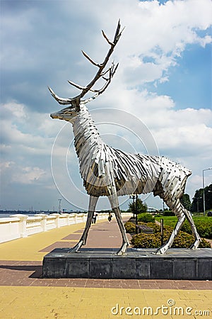 Sculpture of a deer, symbol of Nizhny Novgorod Editorial Stock Photo