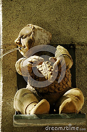 Sculpture; detail of the Lenk fountain in Constance Editorial Stock Photo