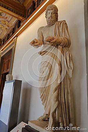 Sculpture on display at the Uffizi Gallery Galleria degli Uffizi, Editorial Stock Photo