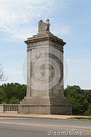 Sculpture at the entrance of Arlington National Cemetery Editorial Stock Photo