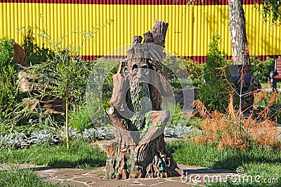 Sculpture of a fairy-tale forest Goblin Editorial Stock Photo