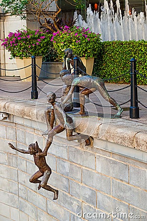 Sculpture First Generation in Singapore Editorial Stock Photo
