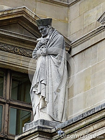 Sculpture of Francois Rabelais at Louvre, Paris, France Stock Photo