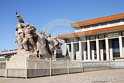 Sculpture in front of Mao mausoleum Editorial Stock Photo