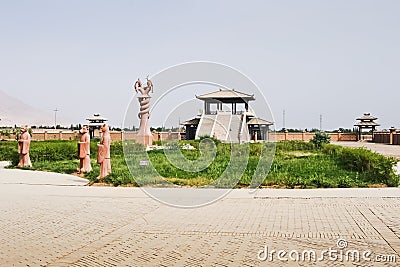 The sculpture of Fu-his and Nu Wa,Xinjiang,China Stock Photo