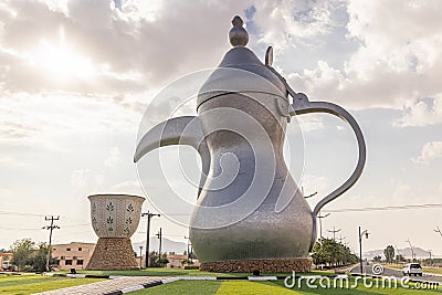 Sculpture of a giant traditional coffee pot Editorial Stock Photo