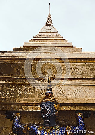 Golden Devil in Bangkok Stock Photo