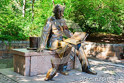 Sculpture of Hans Christian Andersen in Central Park, New York City Editorial Stock Photo