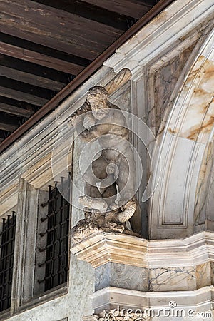 Sculpture Hercules Kills the Lernaean Hydra, Venice Editorial Stock Photo