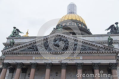 The sculpture of Isaakievsky sobor in st peterburg Editorial Stock Photo