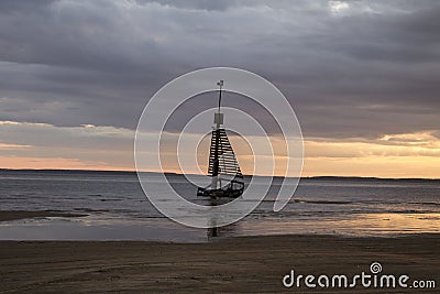 sculpture located in the water against the sky Stock Photo