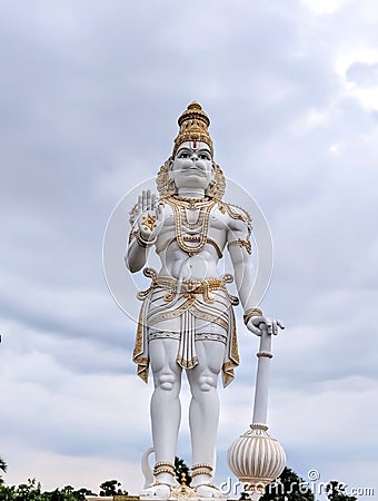 Sculpture of lord hanuman at ramnayarayanam AP India Editorial Stock Photo