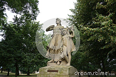 Sculpture of Lumir and Pisen in Vysehrad (upper castle) fortress, Prague Editorial Stock Photo