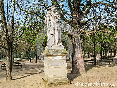 Sculpture of Maria Medici in the Luxembourg Gardens Stock Photo