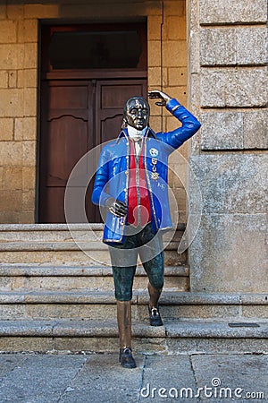Sculpture Marques of Sargadelos in Ribadeo Stock Photo