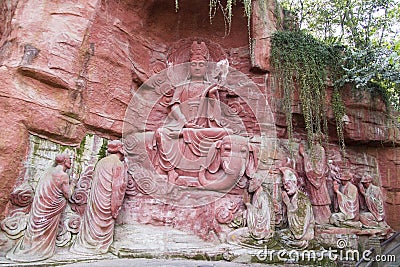 The sculpture in mount emei,china Editorial Stock Photo