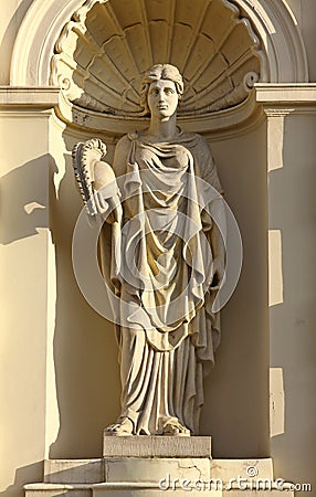 Sculpture of Muse in Warsaw Stock Photo