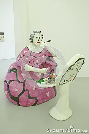 Sculpture by Niki de Saint Phalle, the Museum of Modern and Contemporary Art of Nice, Nice, France Editorial Stock Photo