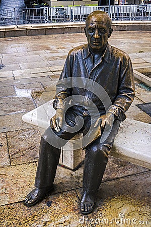 Sculpture of the Painter Pablo Picasso Stock Photo