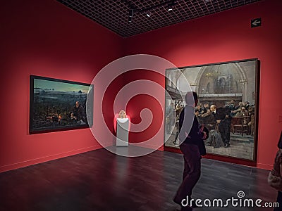 Sculpture and painting of Lenin in the exposition of the Collection Russian State Museum of St Editorial Stock Photo