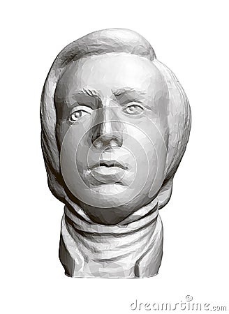 Sculpture of the Polish composer and pianist Frederic Chopin. 3D. Vector illustration Vector Illustration